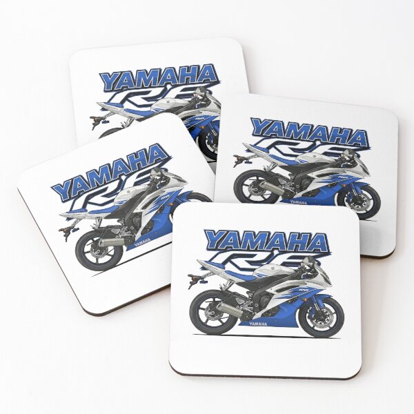 Item preview, Yamaha R6 2006 White & Blue – Yamaha Racing Side View Vector designed and sold by enzoade.