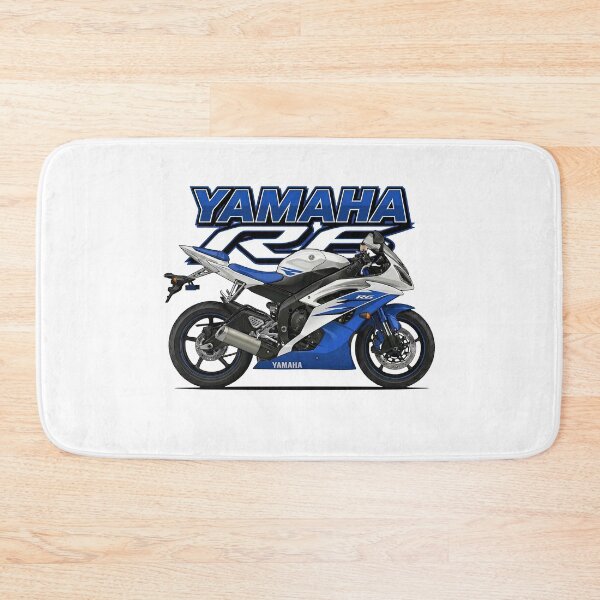 Artikelvorschau, Yamaha R6 2006 Weiß & Blau – Yamaha Racing Seitenansicht Vektor entworfen und verkauft von enzoade.