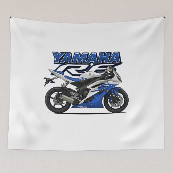 Item preview, Yamaha R6 2006 White & Blue – Yamaha Racing Side View Vector designed and sold by enzoade.