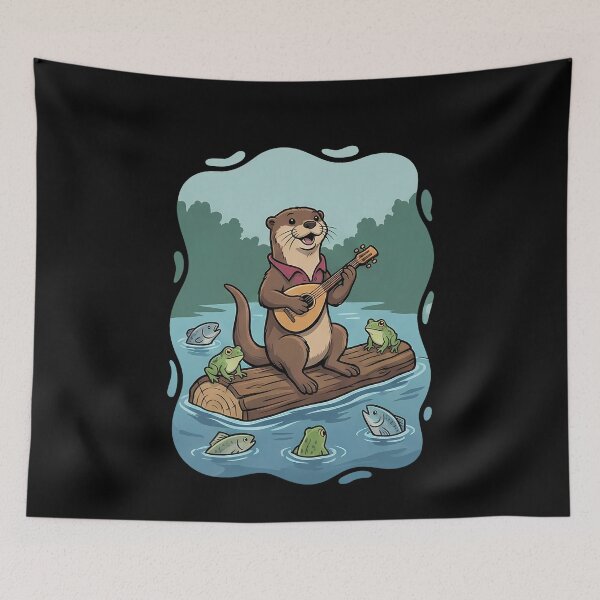 Item preview, Cute Otter Playing Mandolin River Friends designed and sold by k3rstman1.