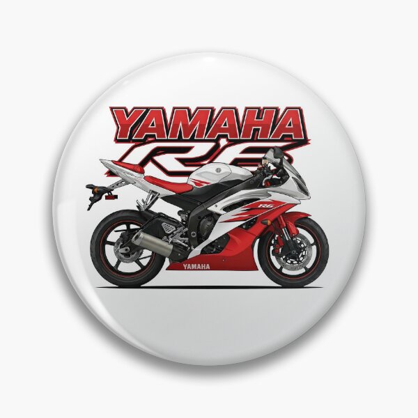 Artikelvorschau, Yamaha R6 2006 Weiß & Rot – Klassische Supersport-Illustration entworfen und verkauft von enzoade.