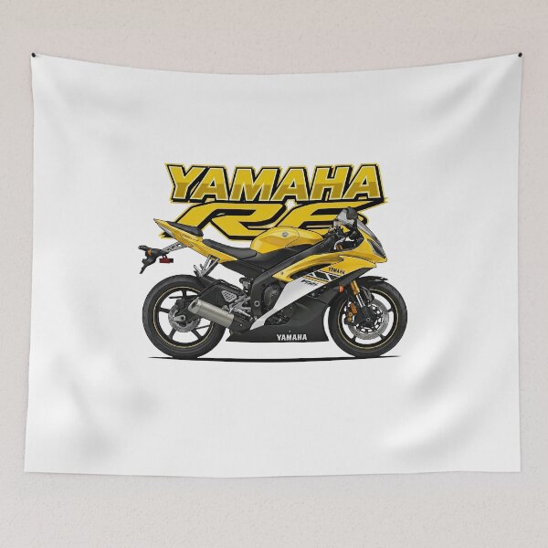 Item preview, Yamaha R6 2006 50th Anniversary White & Yellow – Sportbike Vector Art designed and sold by enzoade.