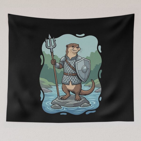 Item preview, Armored Otter Warrior Trident Shield Fantasy designed and sold by k3rstman1.