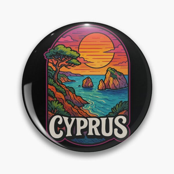 Item preview, Cyprus Country Island Coast Retro Travel designed and sold by TomFrontierArt.