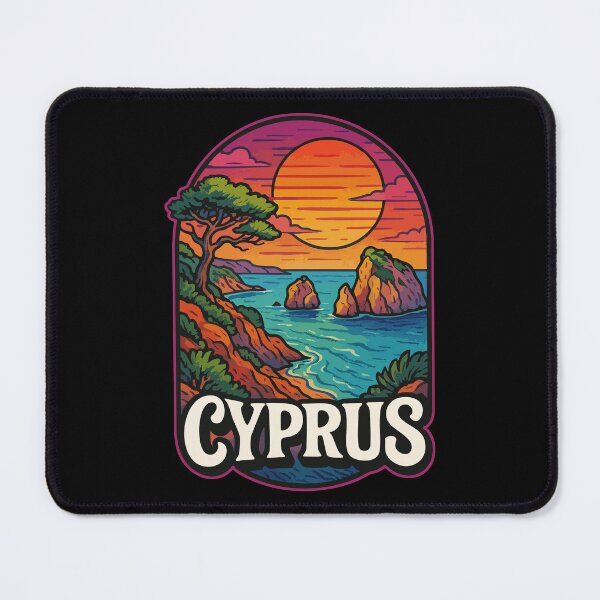 Item preview, Cyprus Country Island Coast Retro Travel designed and sold by TomFrontierArt.