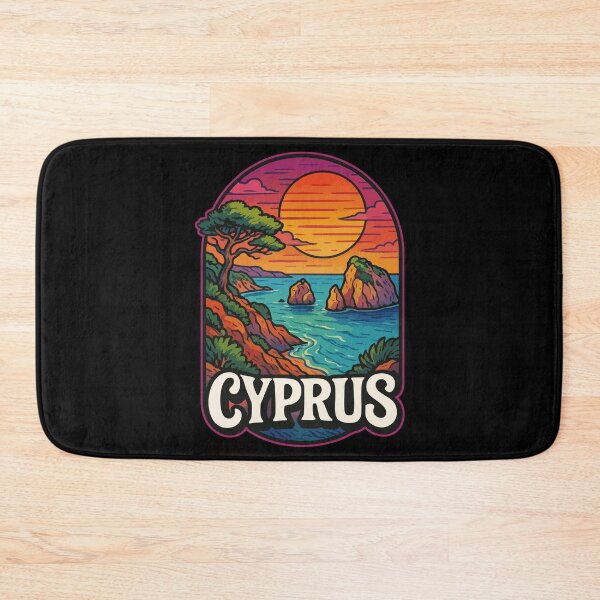 Item preview, Cyprus Country Island Coast Retro Travel designed and sold by TomFrontierArt.