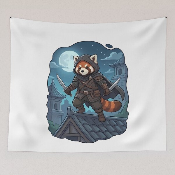 Item preview, Red Panda Assassin Moonlight Rooftop Stealth Ninja designed and sold by k3rstman1.