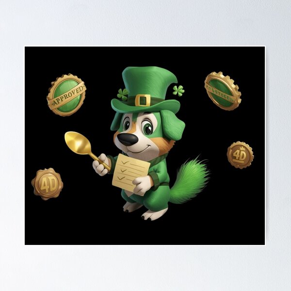 Item preview, Shamrock-Certified Dog Food Tester – St. Patrick’s 4D Art designed and sold by YourTrendyTees.