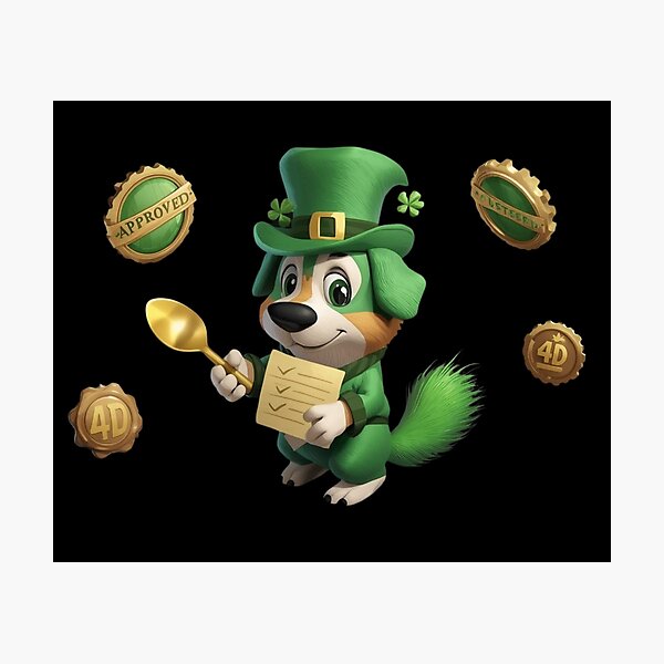 Item preview, Shamrock-Certified Dog Food Tester – St. Patrick’s 4D Art designed and sold by YourTrendyTees.