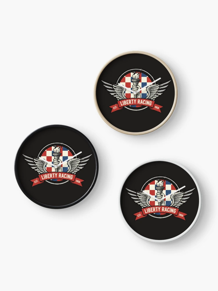 Thumbnail 3 of 4, Clock, LIBERTY RACING designed and sold by MilikDesignsPro.