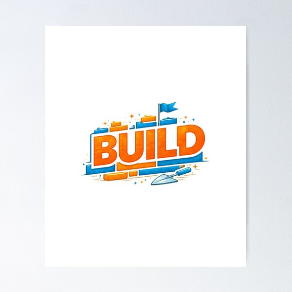 Item preview, BUILD T-Shirt – Simple Motivational Typography for Growth Mindset designed and sold by gurugotro.
