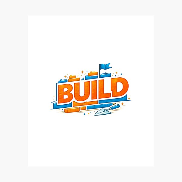 Item preview, BUILD T-Shirt – Simple Motivational Typography for Growth Mindset designed and sold by gurugotro.