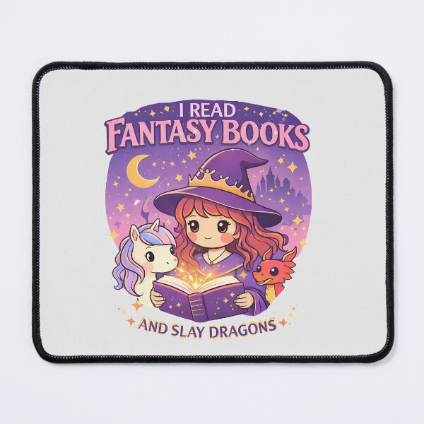 Item preview, i Read fantasy books and slay dragon - bookworm kawaii girly aesthetic designed and sold by Fantasy Cache.