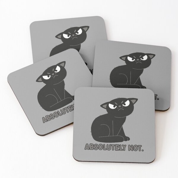 Item preview, Absolutely Not – Grumpy Black Cat Sarcastic Design designed and sold by hallwell.
