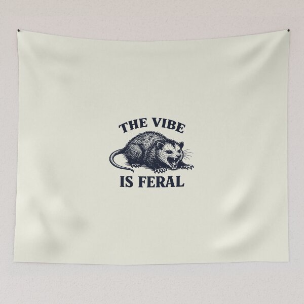 Item preview, Vintage Funny Opossum - The Vibe is Feral designed and sold by loupglouglou.