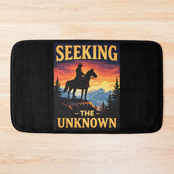 Item preview, Vintage Retro Cowboy Sunset Silhouette Seeking The Unknown Art designed and sold by DrawHandArt.