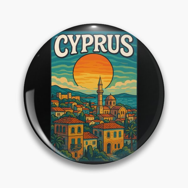 Item preview, Cyprus Country Island Cityscape Retro Travel designed and sold by TomFrontierArt.