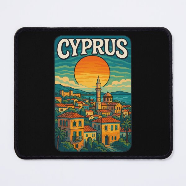 Item preview, Cyprus Country Island Cityscape Retro Travel designed and sold by TomFrontierArt.