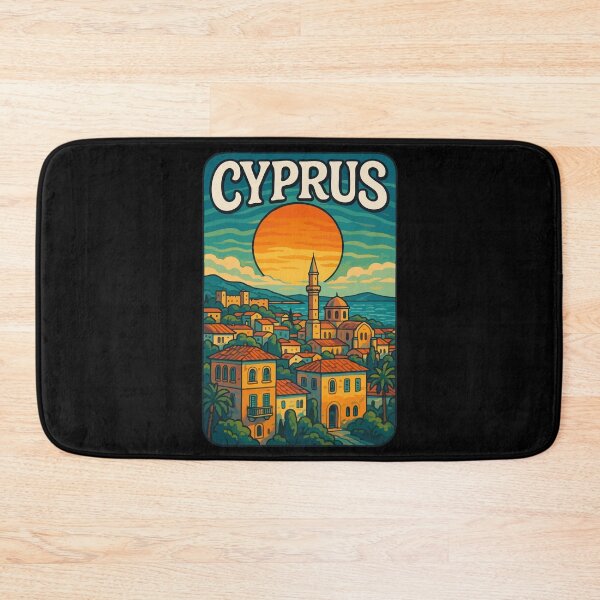 Item preview, Cyprus Country Island Cityscape Retro Travel designed and sold by TomFrontierArt.
