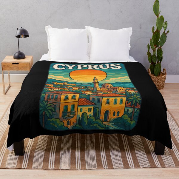 Item preview, Cyprus Country Island Cityscape Retro Travel designed and sold by TomFrontierArt.