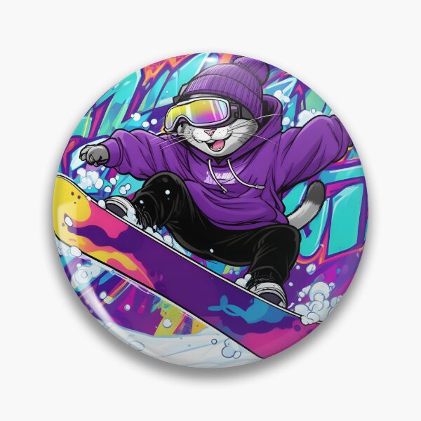 Item preview, Cat Snowboarding Streetwear Illustration designed and sold by Uglyandcute.