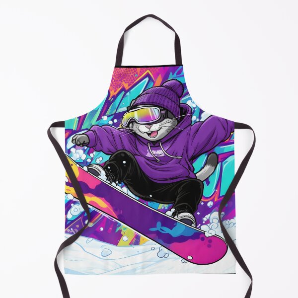 Item preview, Cat Snowboarding Streetwear Illustration designed and sold by Uglyandcute.