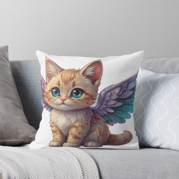 Item preview, Gato alado de fantasía kawaii designed and sold by MiniPrintMagic.