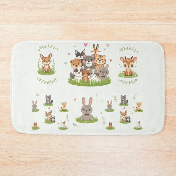 Item preview, Adorable Kawaii Woodland Friends Meadow Pattern – Cute Forest Animals designed and sold by PromptCoreNexus.