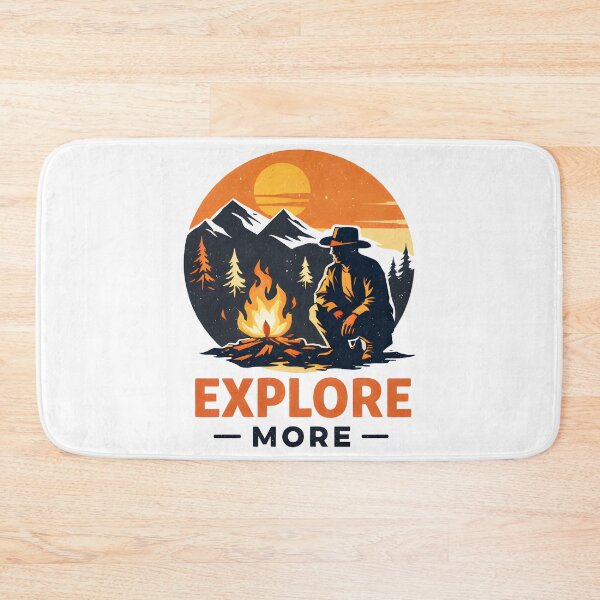 Item preview, Vintage Retro Cowboy Campfire Explore More Outdoor Adventure  designed and sold by DrawHandArt.