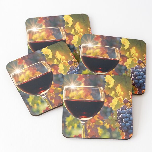 Item preview, Wine Glass and Grapes in Vineyard designed and sold by Stephanie Laird.