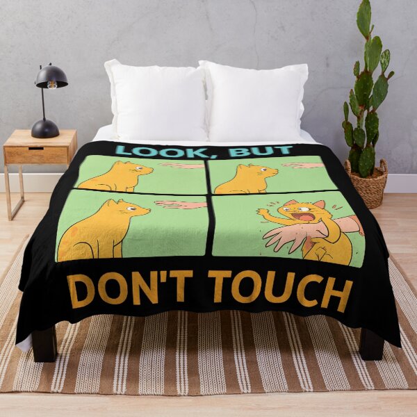 Item preview, Funny Orange Cat Comic Art Look But Don't Touch Sarcastic Design designed and sold by DrawHandArt.
