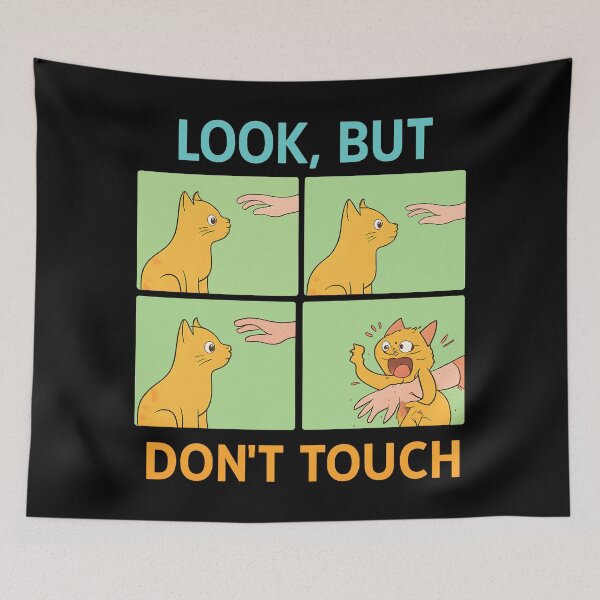 Item preview, Funny Orange Cat Comic Art Look But Don't Touch Sarcastic Design designed and sold by DrawHandArt.