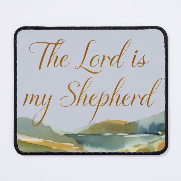 Item preview, The Lord Is My Shepherd Christian Wall Art, Psalm 23:1 Watercolor Landscape designed and sold by MyTshirtArt.