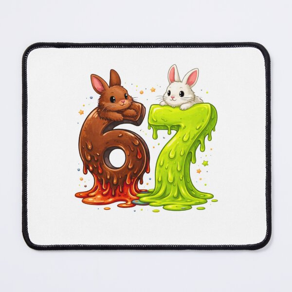 Item preview, Melting 6 7 Rabbit Meme Cute Cartoon Numbers Illustration designed and sold by bilal sibgui.