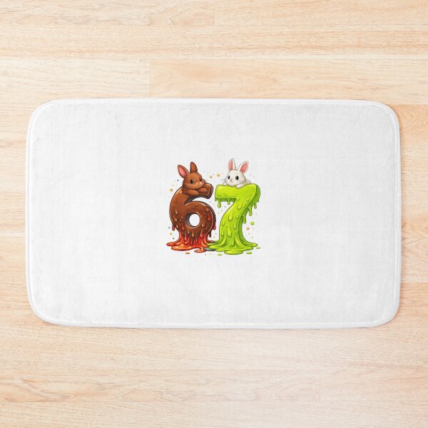Item preview, Melting 6 7 Rabbit Meme Cute Cartoon Numbers Illustration designed and sold by bilal sibgui.