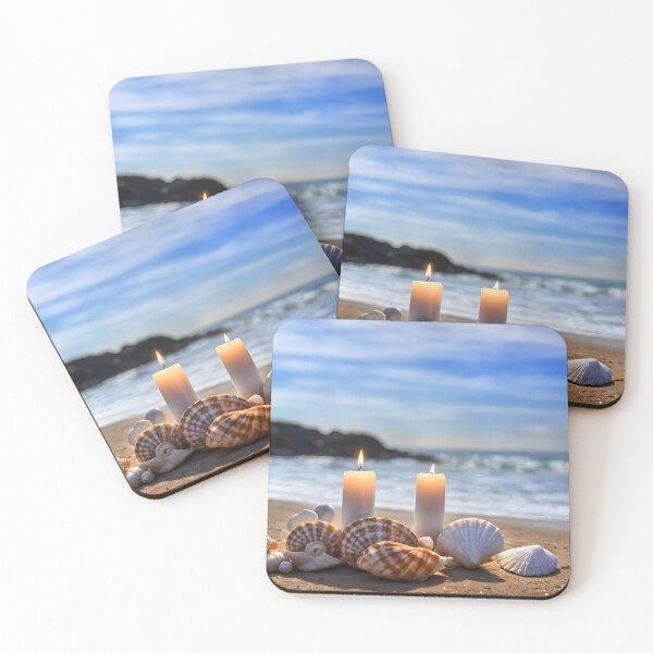 Item preview, Candles and Shells on Beach designed and sold by Stephanie Laird.