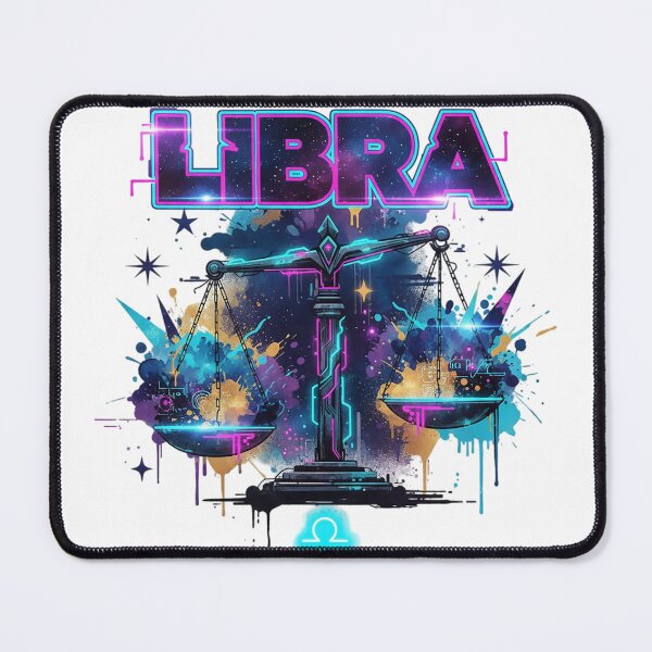 Item preview, Cyberpunk Neon Scales of Libra Digital Art designed and sold by newvisionart191.