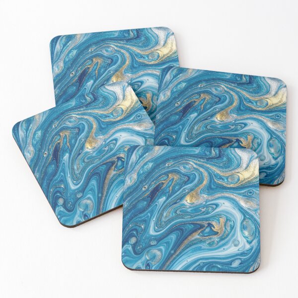 Item preview, Fluid marble texture in shades of blue and white designed and sold by Nov-ella.