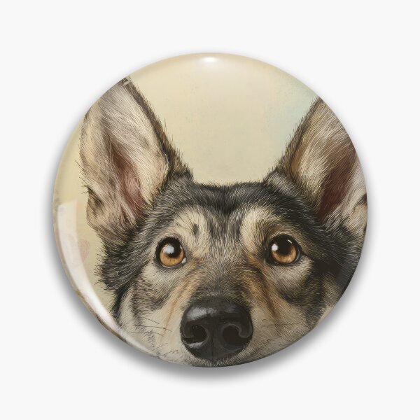 Item preview, Czechoslovakian Wolfdog Peeking over Wall 01 designed and sold by Elisabeth Lucas.