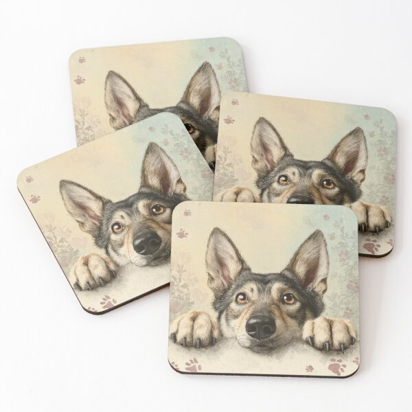 Item preview, Czechoslovakian Wolfdog Peeking over Wall 01 designed and sold by Elisabeth Lucas.