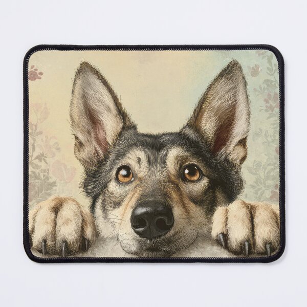 Item preview, Czechoslovakian Wolfdog Peeking over Wall 01 designed and sold by Elisabeth Lucas.