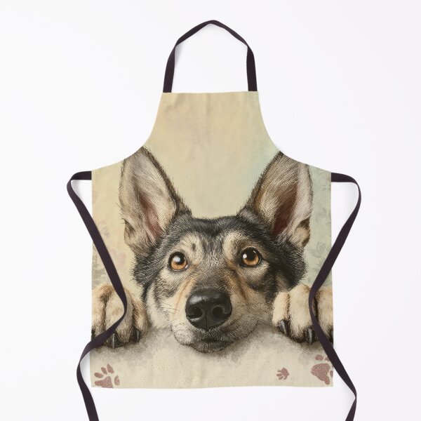 Item preview, Czechoslovakian Wolfdog Peeking over Wall 01 designed and sold by Elisabeth Lucas.