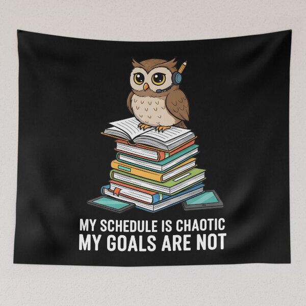 Item preview, Funny Owl Teacher Student Chaotic Schedule Motivation Quote designed and sold by DrawHandArt.