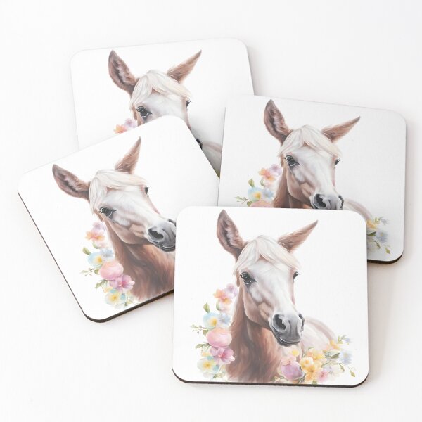 Item preview, Horse with Colorful Floral Garland designed and sold by Stephanie Laird.