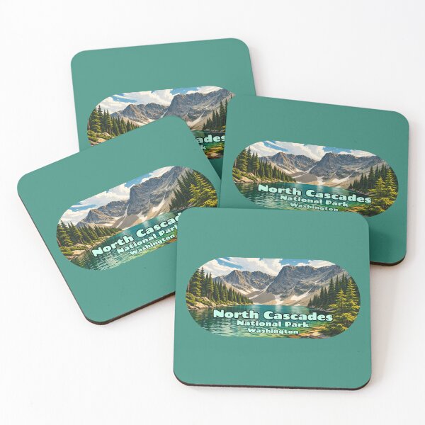 Item preview, North Cascades National Park Washington Vintage Travel Poster Art designed and sold by SimplyJasper.