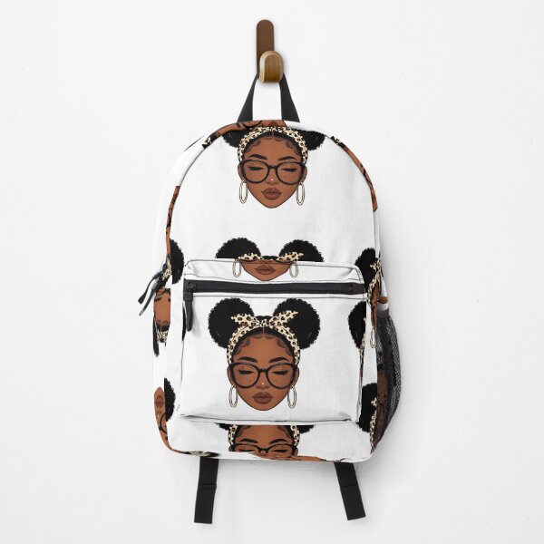 Item preview, Afro Girl Leopard Bow Glasses Melanin Art designed and sold by GrumpySableye.