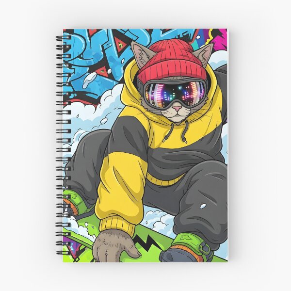 Item preview, Cat Snowboarding Streetwear Illustration designed and sold by Uglyandcute.