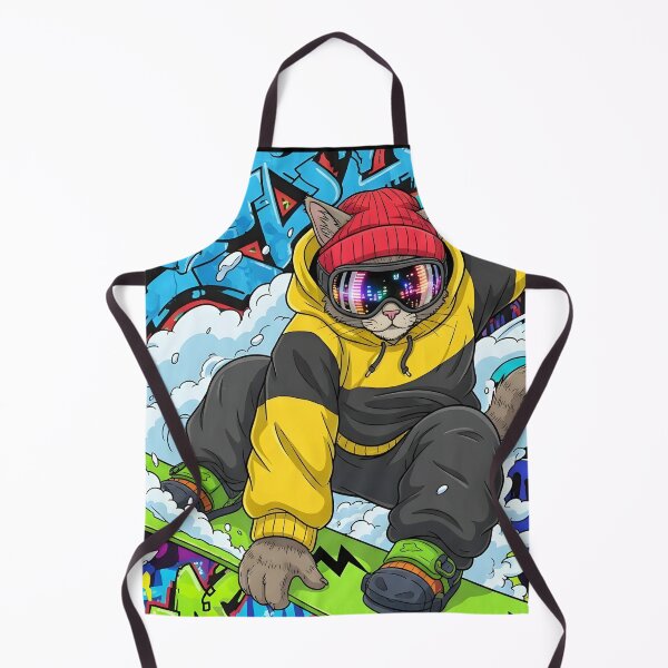 Item preview, Cat Snowboarding Streetwear Illustration designed and sold by Uglyandcute.