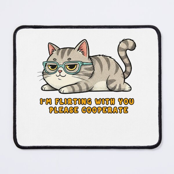 Item preview, Funny Flirting Cat Glasses Kawai designed and sold by TeeARTHY.