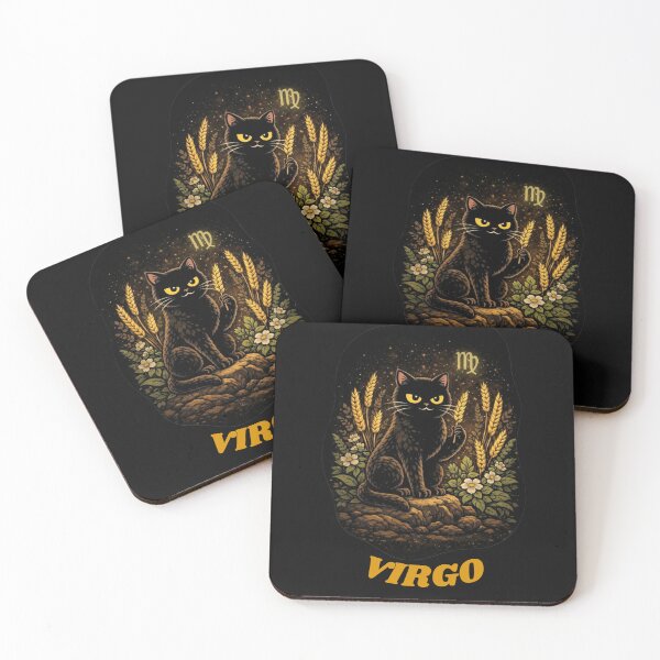 Item preview, Virgo Zodiac Black Cat - Earth Sign Harvest Art designed and sold by JakubDesigns89.